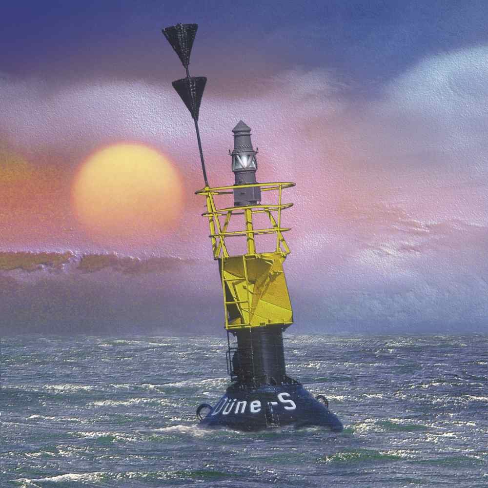 Tonne Düne Süd, ...die Sonne geht auf - Ingo Wagner 2 Tonne Düne Süd Sonnenaufgang Ingo Wagner Maritime Kunst Nordsee Seezeichen Mixed Media