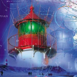 List Ost Sylt Abendspaziergang Ingo Wagner Maritime Kunst Leuchtturm Romantik Mixed Media