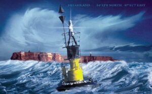 Tonne Helgoland-Ost Starkwindgefahr Ingo Wagner Maritime Kunst Sturm Helgoland Mixed Media